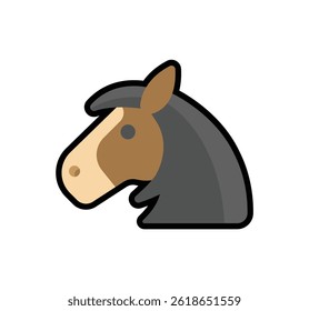 Horse vector icon. Horse head emoji illustration