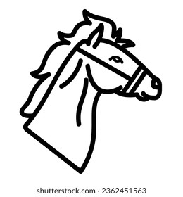Horse Vector Icon, Lineal style icon, from Animal Head icons collection, isolated on white Background.