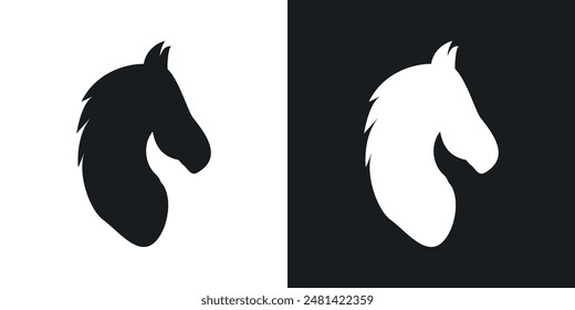 Icono de Vector de caballo en color negro.