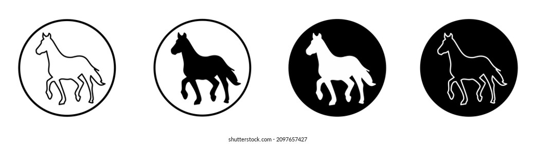 Pferd, Vektorsymbol einzeln auf weißem Hintergrund.