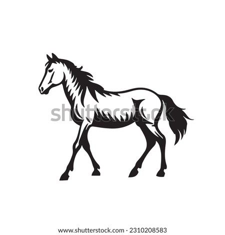 Horse Vector illustration. Bear Vintage Logo