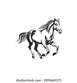 Horse vector illustration with black colour design