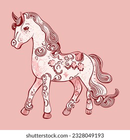 Horse vector illustration for children, nice animal, eps 10;Horse vector illustration for children, nice animal, eps 10