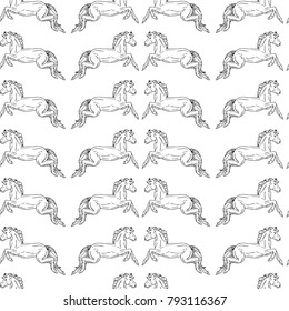 Horse vector illustration. Doodle style. Design, print, logo, decor, textile, paper.