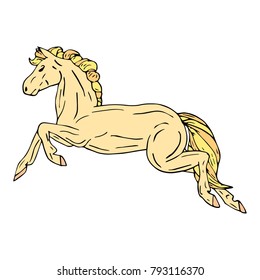 Horse vector illustration. Doodle style. Design, print, logo, decor, textile, paper.