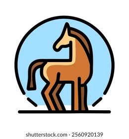 Horse vector illustration, filled design editable outline icon. Symbol, sign