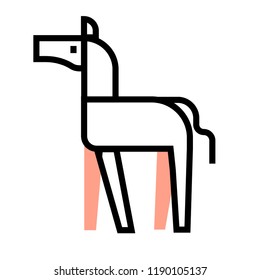 A horse vector illustration in flat outline design