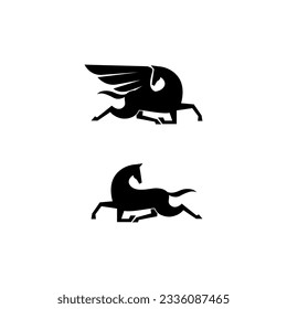 Pferd, Vektorgrafik für Symbol, Symbol oder Logo. Logo der Pferdevorlage