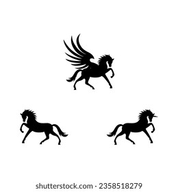 horse vector illustration for icon, symbol or logo. horse silhouette