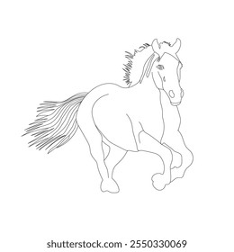 Horse vector illustration line art