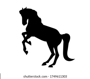 horse vector illustration, silhouette drawing, vector, white background