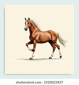 horse vector illustration, watercolor, clip art