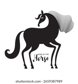 Horse vector illustration. Year of the Horse