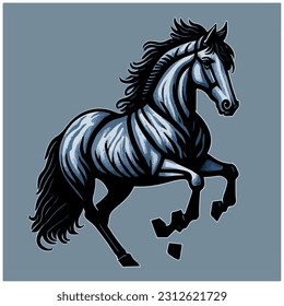 horse vector image with dark background