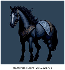 horse vector image with dark background