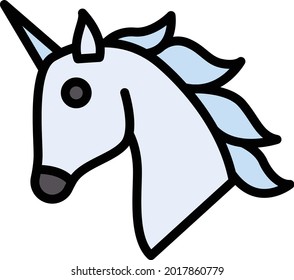 icono de color de línea vector de caballo