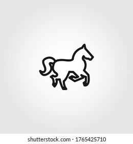 horse vector line icon on white background