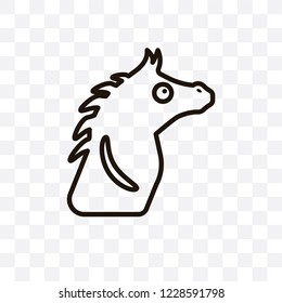 Horse vector linear icon isolated on transparent background, Horse transparency concept can be used for web and mobile