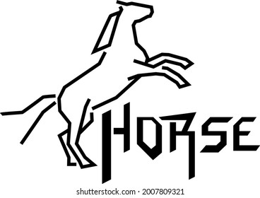 Horse. Vector linear icons and logo design elements