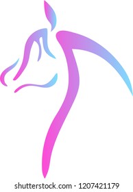 Horse vector logo colorized