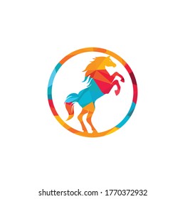 Horse vector logo design. Horse racing logo design.