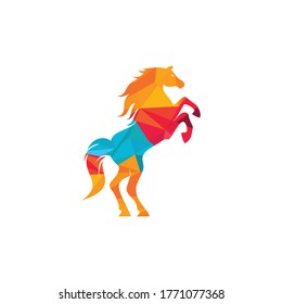 Horse vector logo design. Horse racing logo design.
