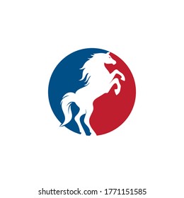 Diseño del logo del vector del caballo. Diseño del logotipo de carreras de caballos.