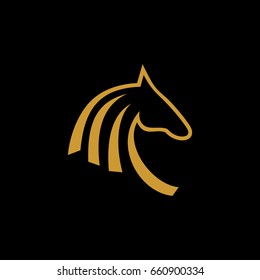 Horse vector logo. Golden horse icon