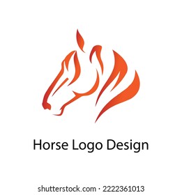 Diseño gráfico del logotipo del vector de caballos