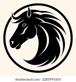 Horse vector for logo or icon,clip art, drawing Elegant minimalist style,abstract style Illustration	