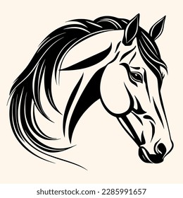 Horse vector for logo or icon,clip art, drawing Elegant minimalist style,abstract style Illustration	