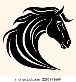 Horse vector for logo or icon,clip art, drawing Elegant minimalist style,abstract style Illustration	