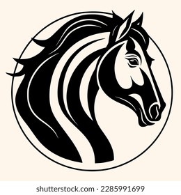 Vector de caballo para logotipo o icono, imágenes prediseñadas, dibujo Elegante estilo minimalista, estilo abstracto Ilustración	