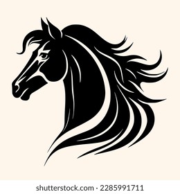 Vector de caballo para logotipo o icono, imágenes prediseñadas, dibujo Elegante estilo minimalista, estilo abstracto Ilustración	