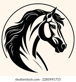 Horse vector for logo or icon,clip art, drawing Elegant minimalist style,abstract style Illustration	