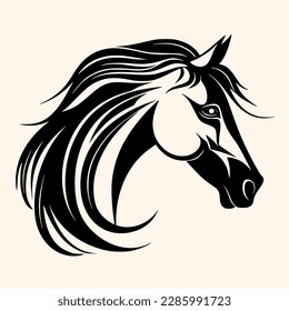 Horse vector for logo or icon,clip art, drawing Elegant minimalist style,abstract style Illustration	