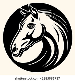 Horse vector for logo or icon,clip art, drawing Elegant minimalist style,abstract style Illustration	