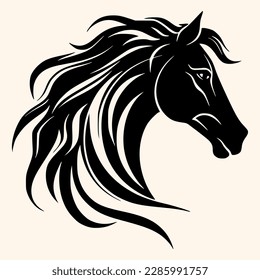 Horse vector for logo or icon,clip art, drawing Elegant minimalist style,abstract style Illustration	