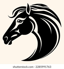 Horse vector for logo or icon,clip art, drawing Elegant minimalist style,abstract style Illustration	
