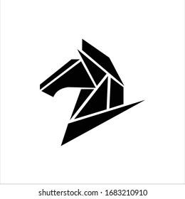 horse vector logo of modern geometry