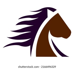 horse vector logo organic style of art with multiple colours and strokes