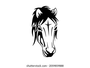 Horse vector logo template with background animal