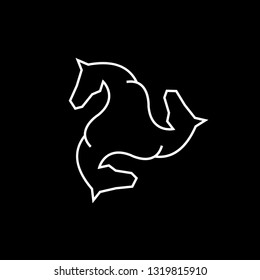 Horse vector logo.Triple vector logo