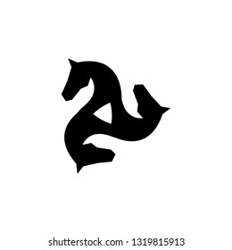 Horse vector logo.Triple vector logo