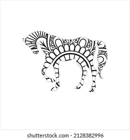  Horse vector with mandala Designs . Coloring Book Page For Kids And Adults 