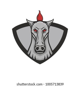 Horse vector mascot head design element sport illustration emblem isolated