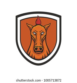 Horse vector mascot head design element sport illustration emblem isolated