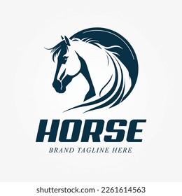 Horse vector minimal brand logotype 