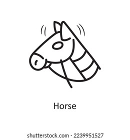 Horse Vector Outline Icon Design Illustration. Mittelalterliches Symbol auf weißem Hintergrund EPS10-Datei