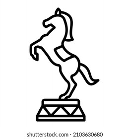 Horse Vector Outline Icon Isolated On White Background
